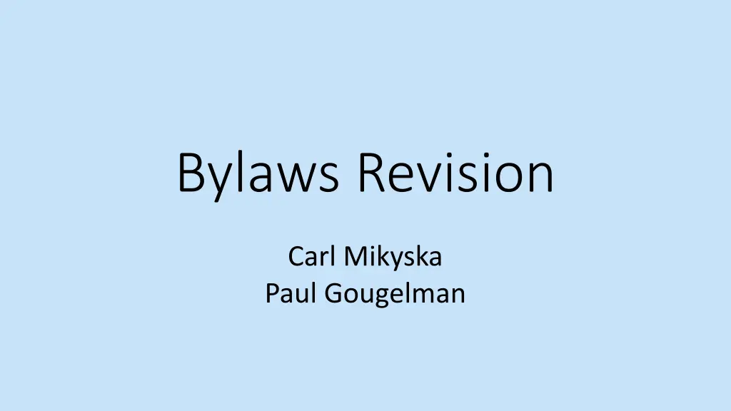 bylaws revision