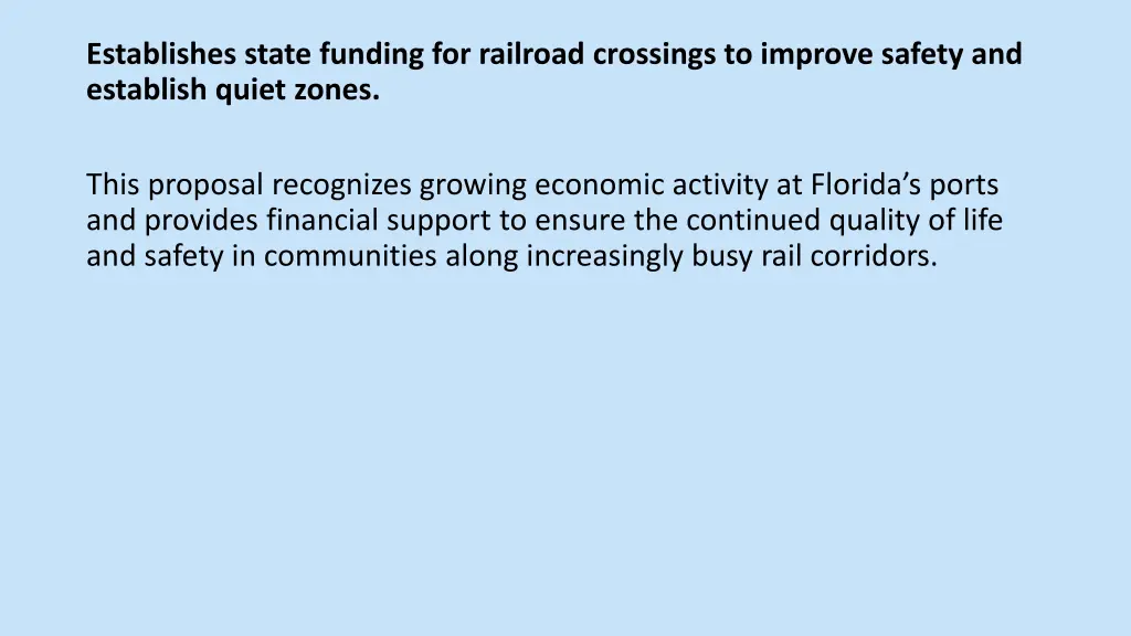 establishes state funding for railroad crossings