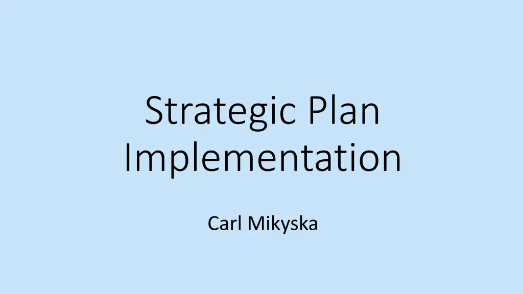 strategic plan implementation