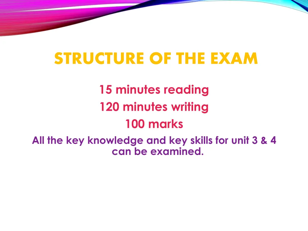 structure of the exam