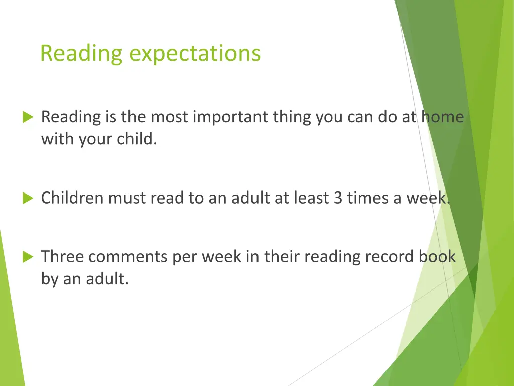 reading expectations