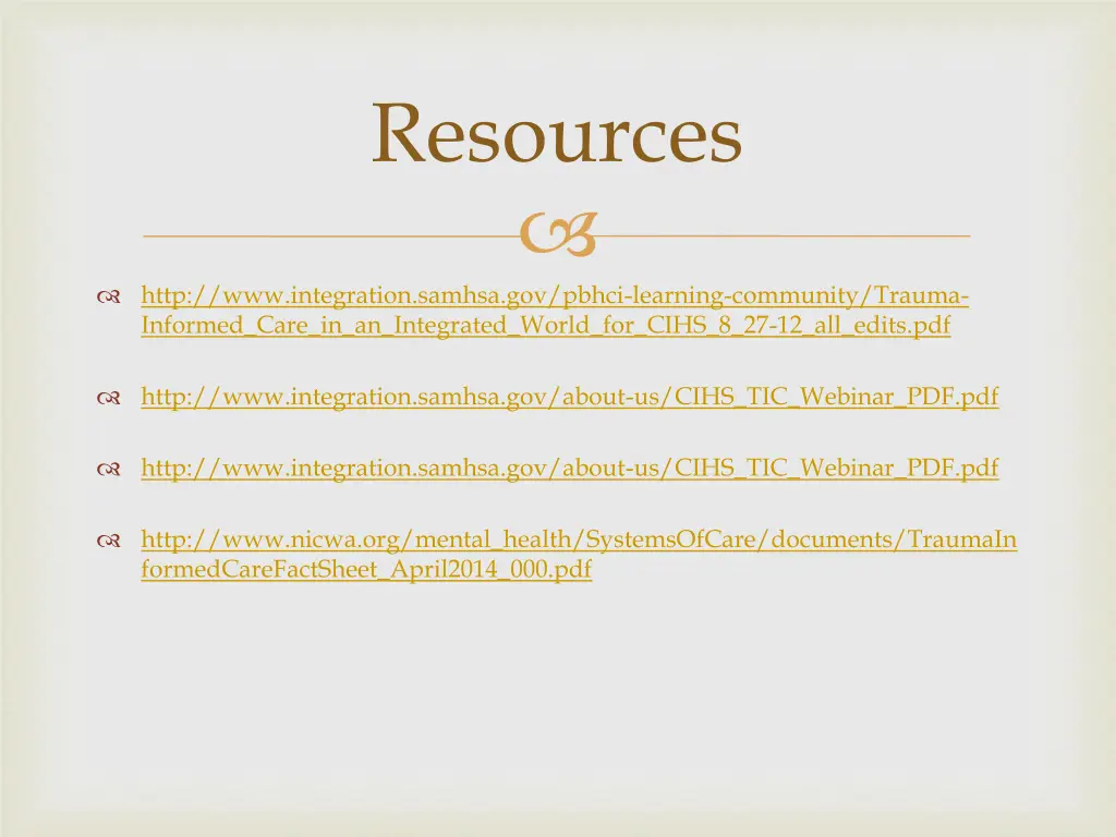 resources