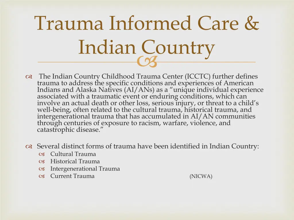 trauma informed care indian country