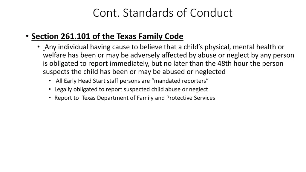 cont standards of conduct 1