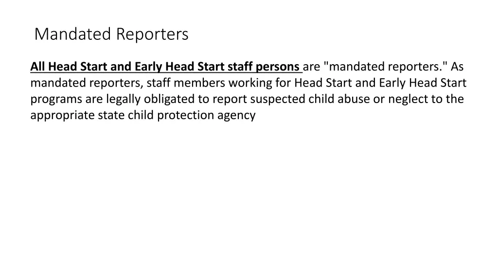 mandated reporters