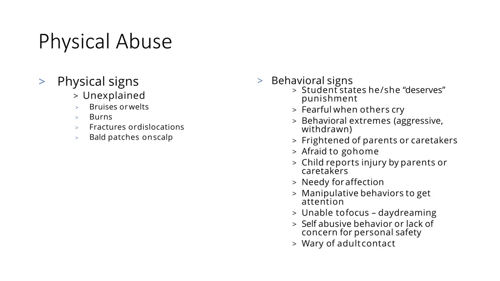 physical abuse