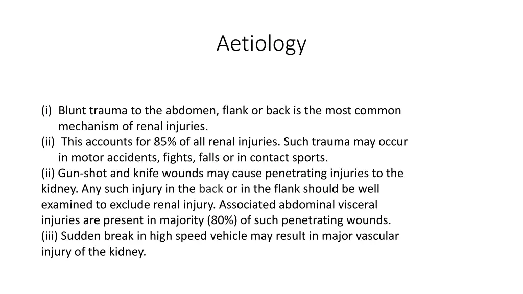 aetiology