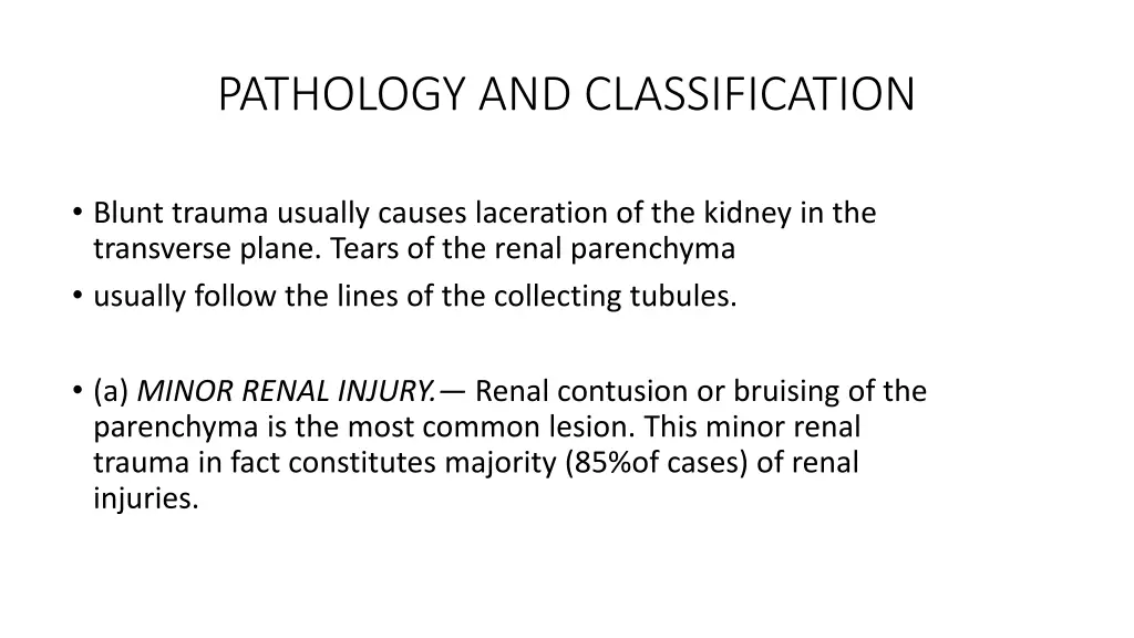 pathology and classification