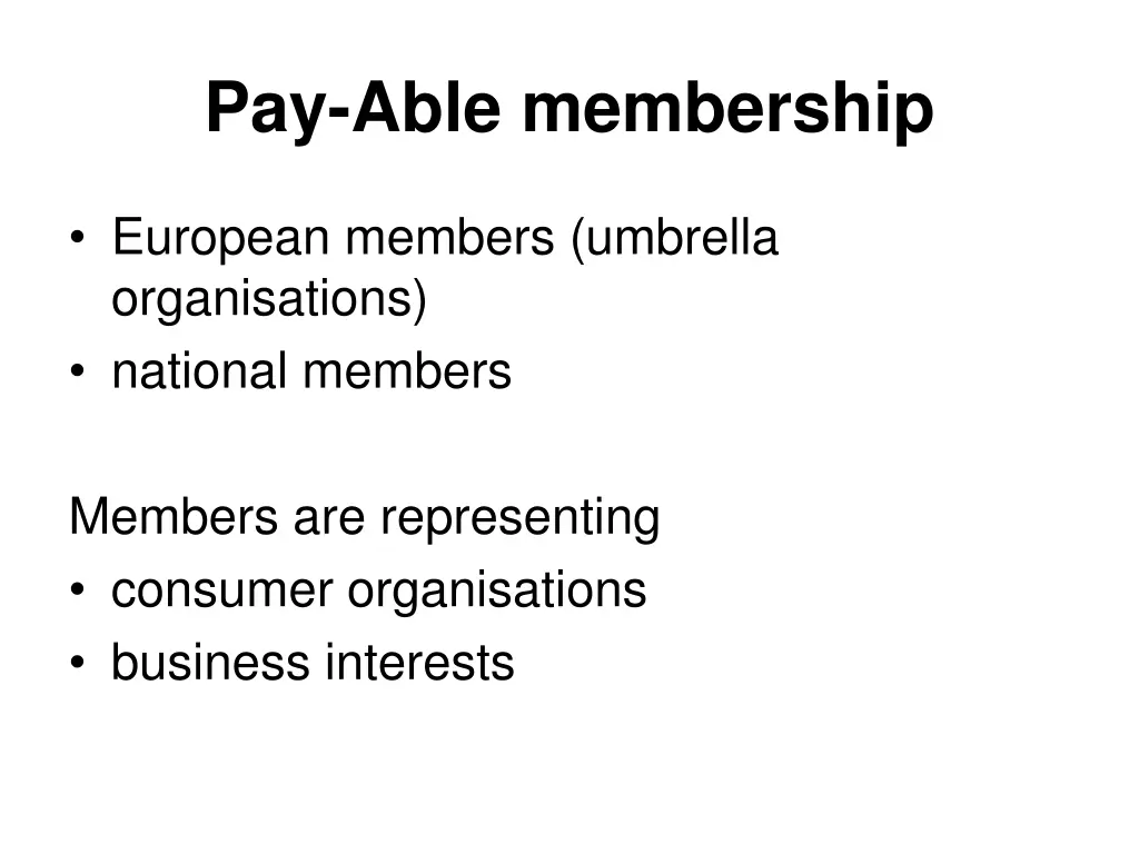 pay able membership
