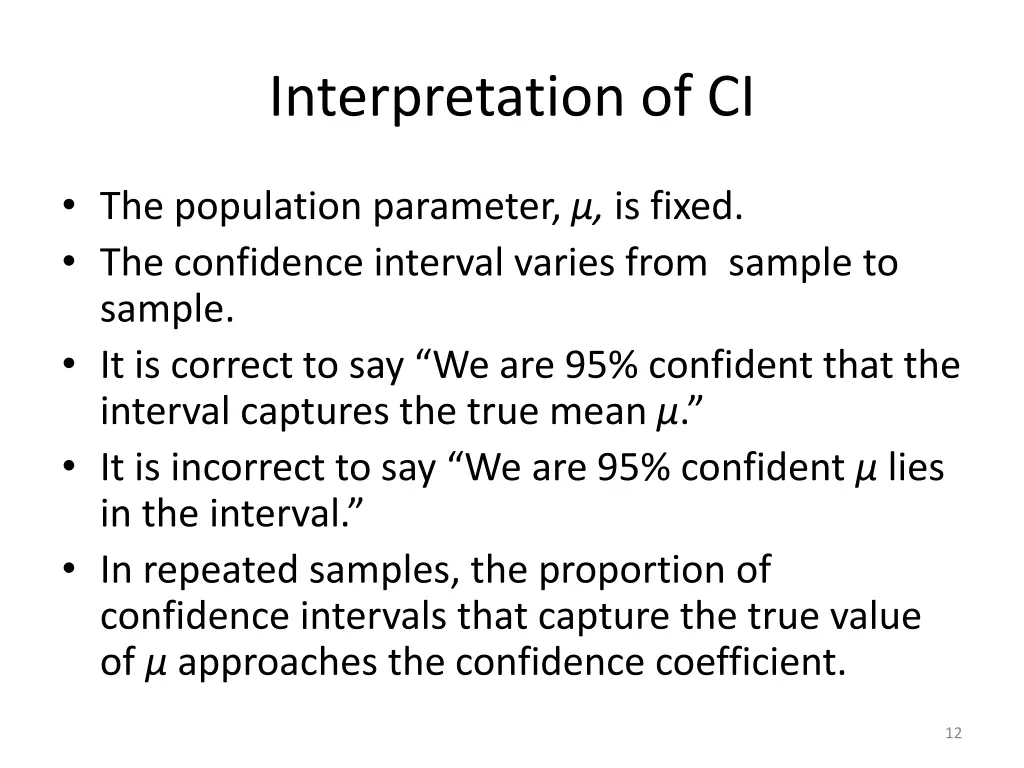 interpretation of ci
