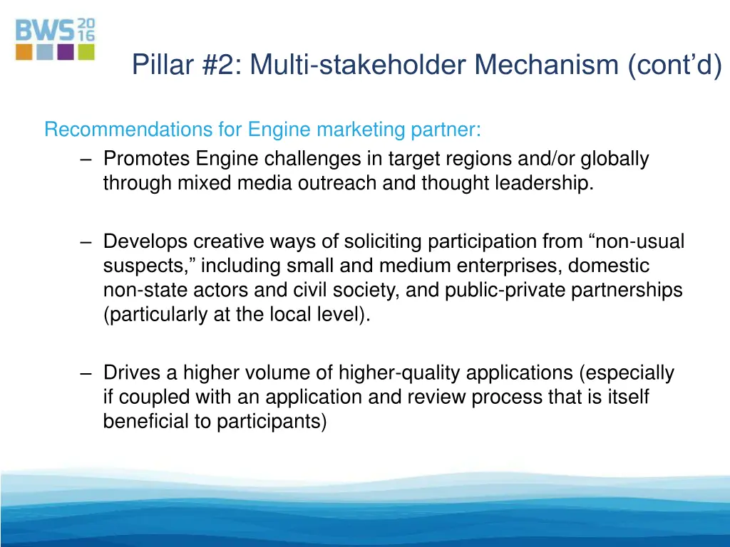 pillar 2 multi stakeholder mechanism cont d 2