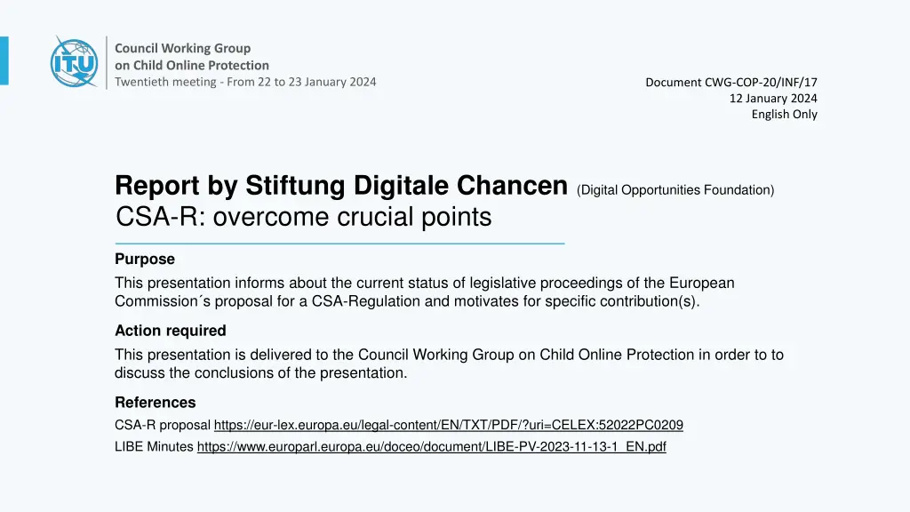 council working group on child online protection