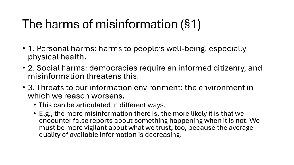 the harms of misinformation 1