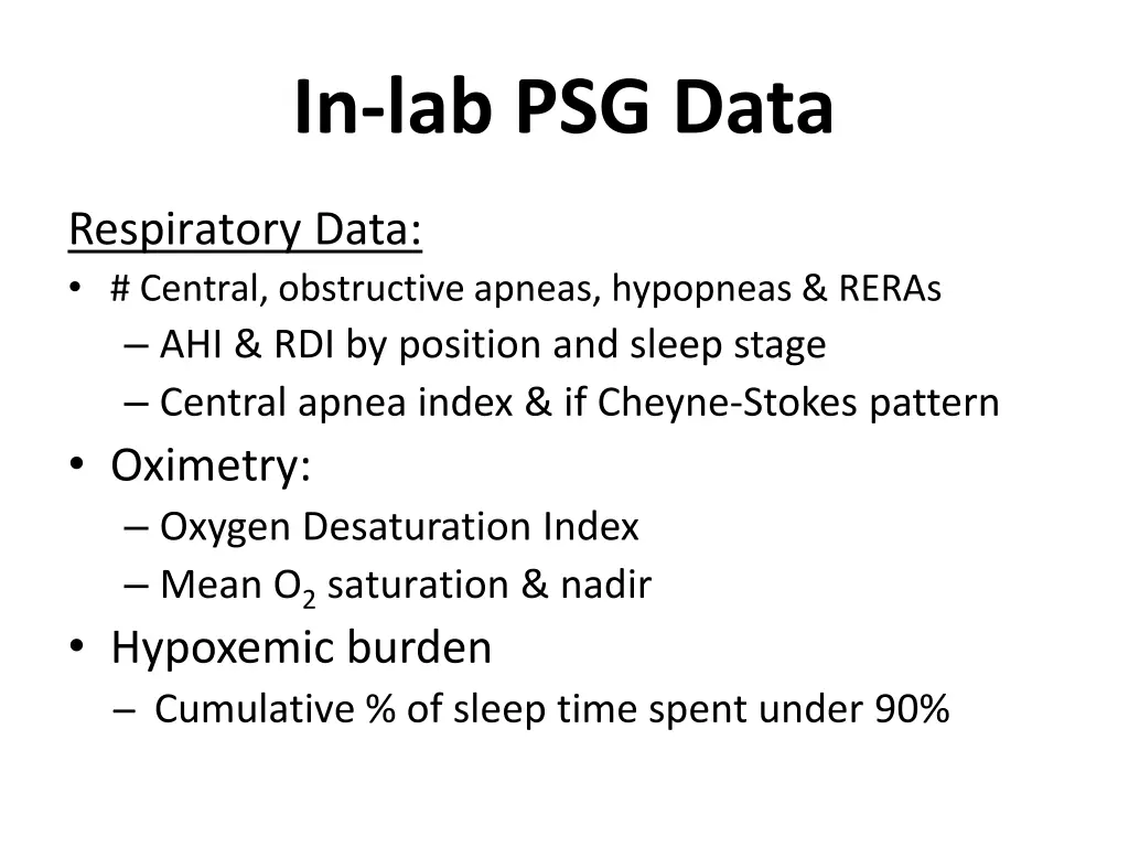 in lab psg data