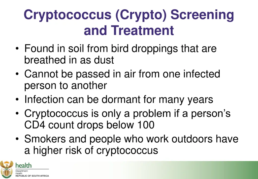 cryptococcus crypto screening and treatment found