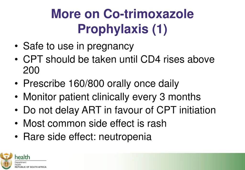 more on co trimoxazole prophylaxis 1 safe