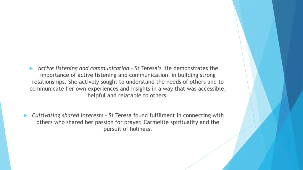 active listening and communication st teresa