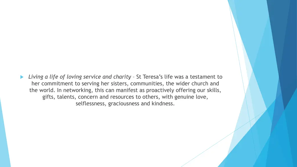 living a life of loving service and charity