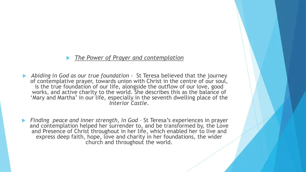 the power of prayer and contemplation