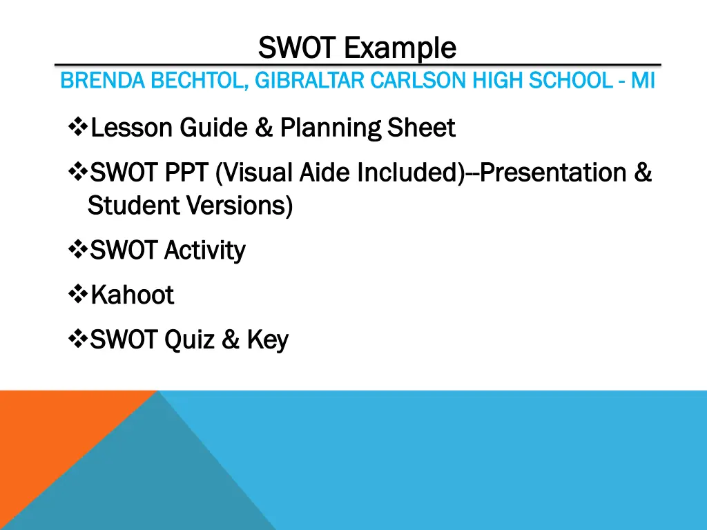 swot example swot example