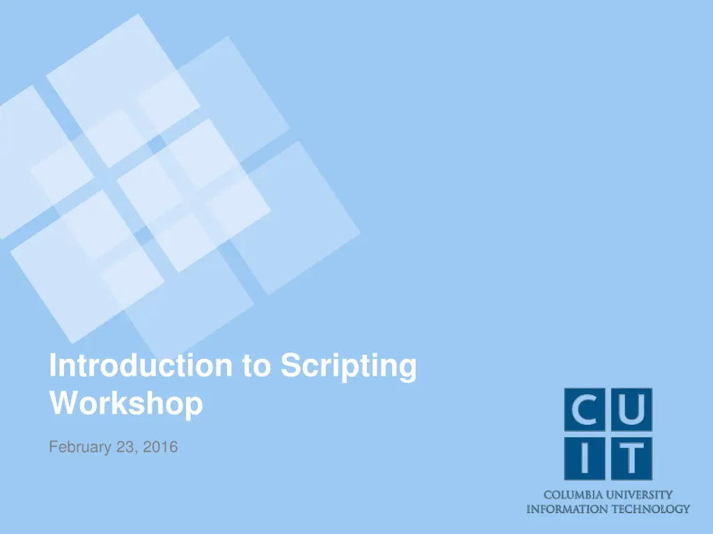 introduction to scripting workshop