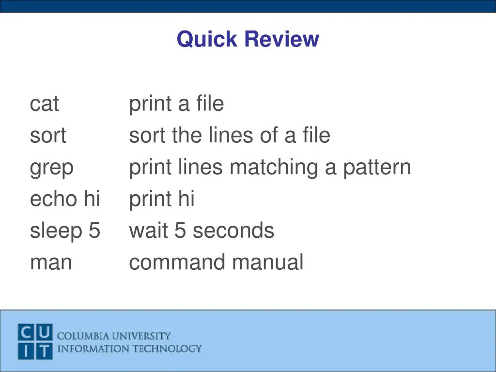 quick review 1