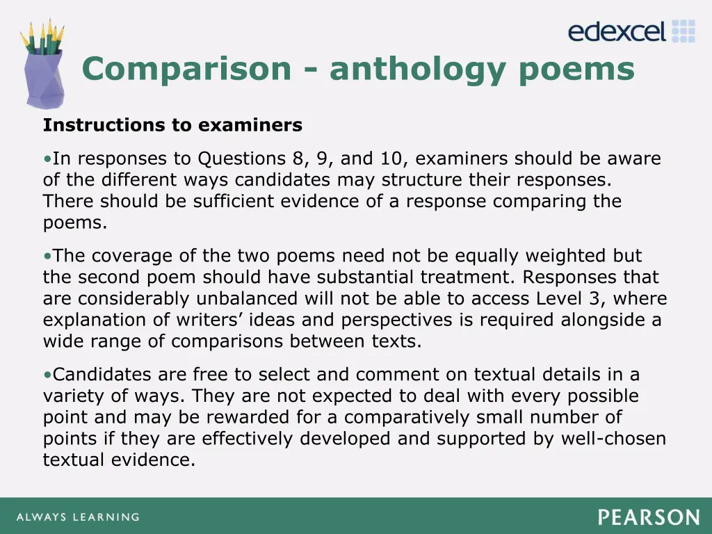 comparison anthology poems