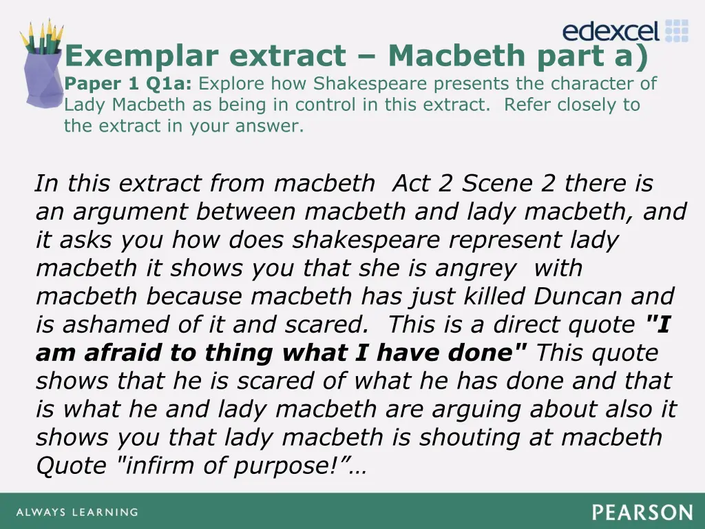 exemplar extract macbeth part a paper