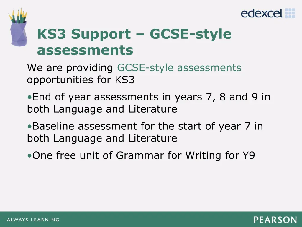 ks3 support gcse style