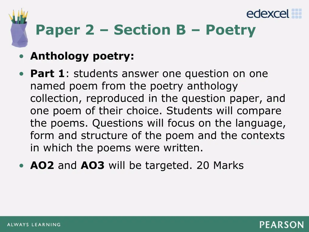 paper 2 section b poetry