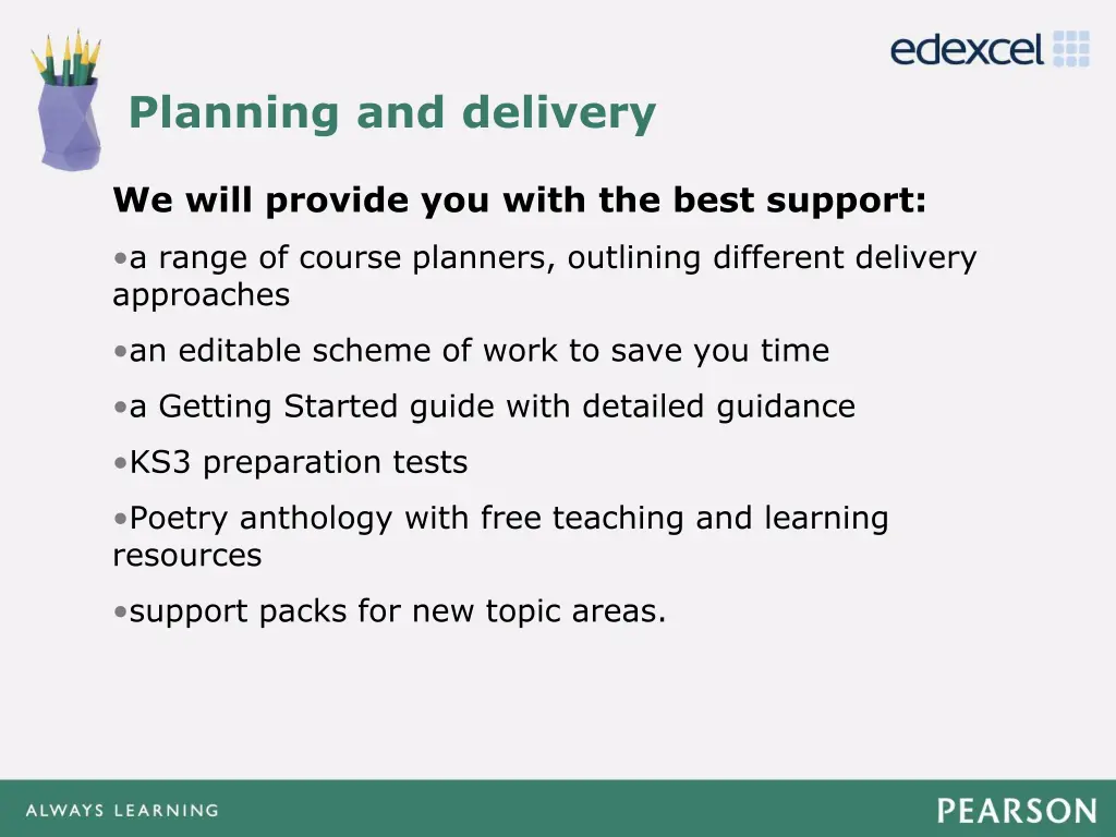 planning and delivery