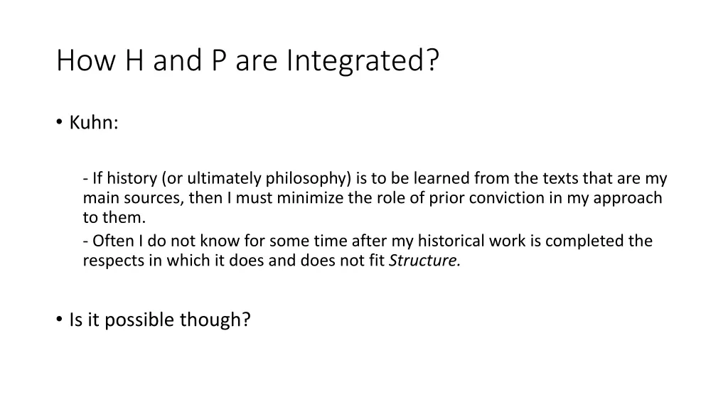 how h and p are integrated