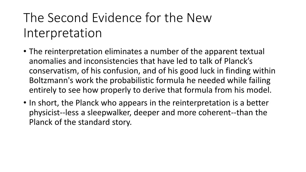 the second evidence for the new interpretation