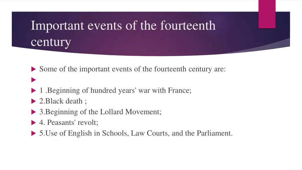 important events of the fourteenth century