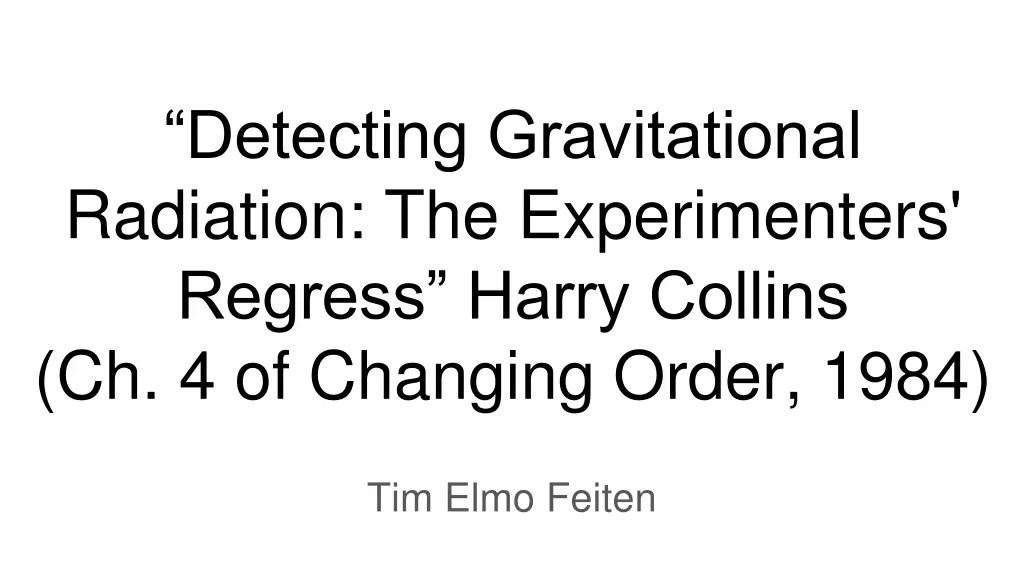detecting gravitational radiation