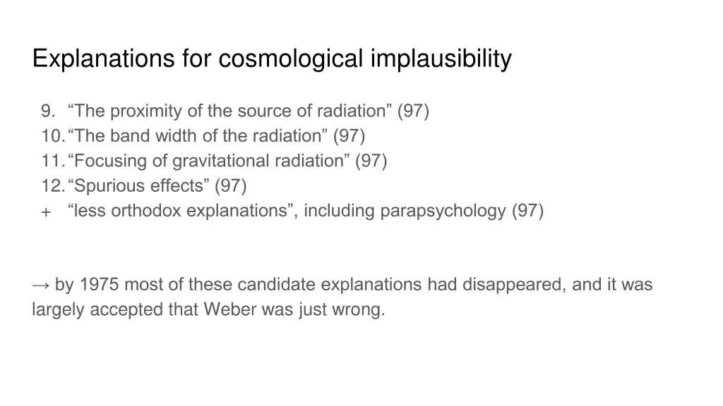 explanations for cosmological implausibility