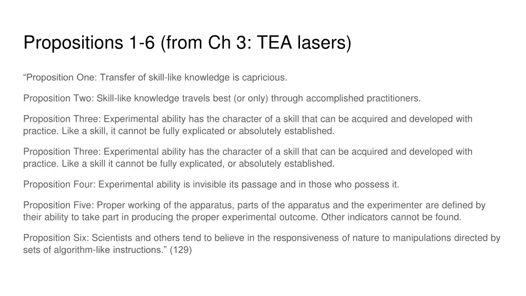 propositions 1 6 from ch 3 tea lasers