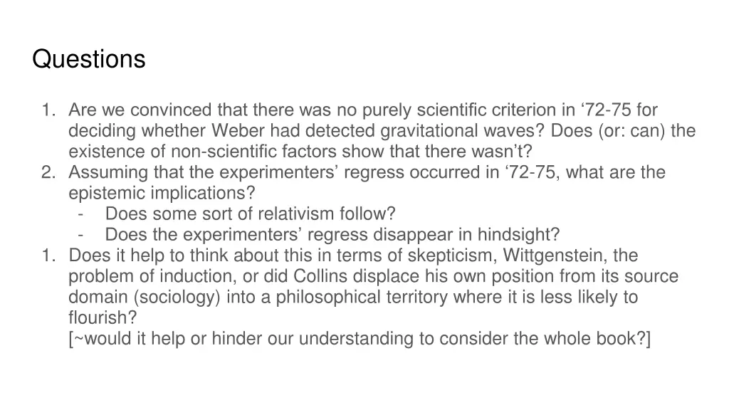 questions