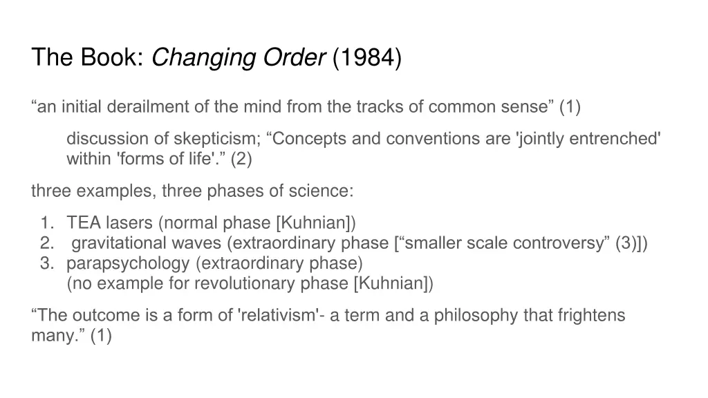 the book changing order 1984