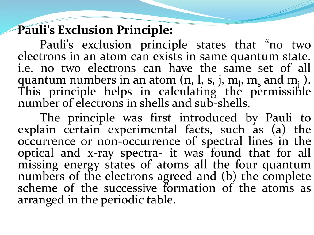 pauli s exclusion principle pauli s exclusion