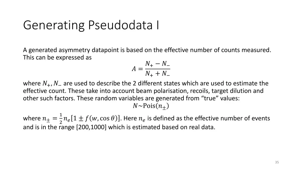 generating pseudodata i