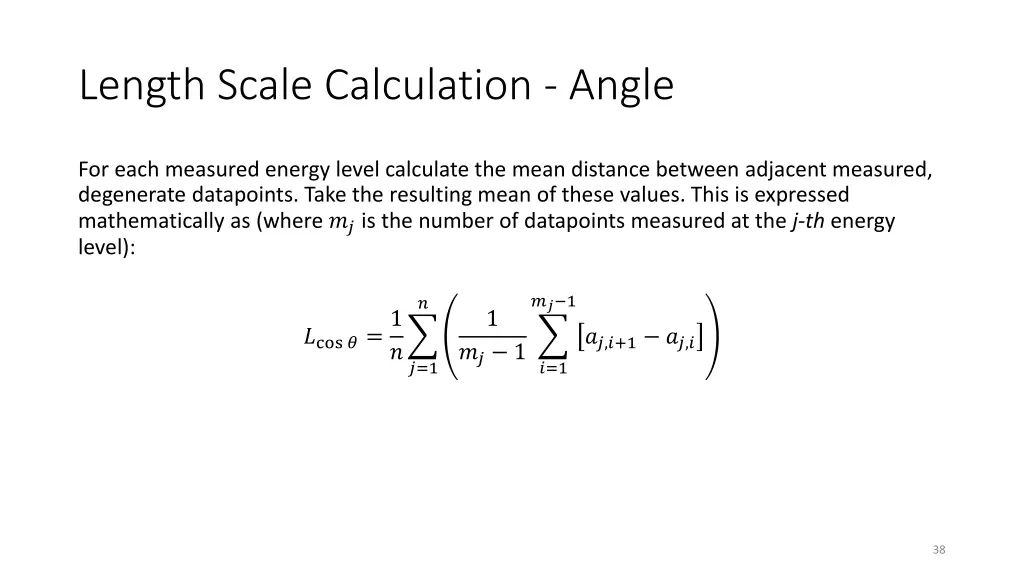 length scale calculation angle
