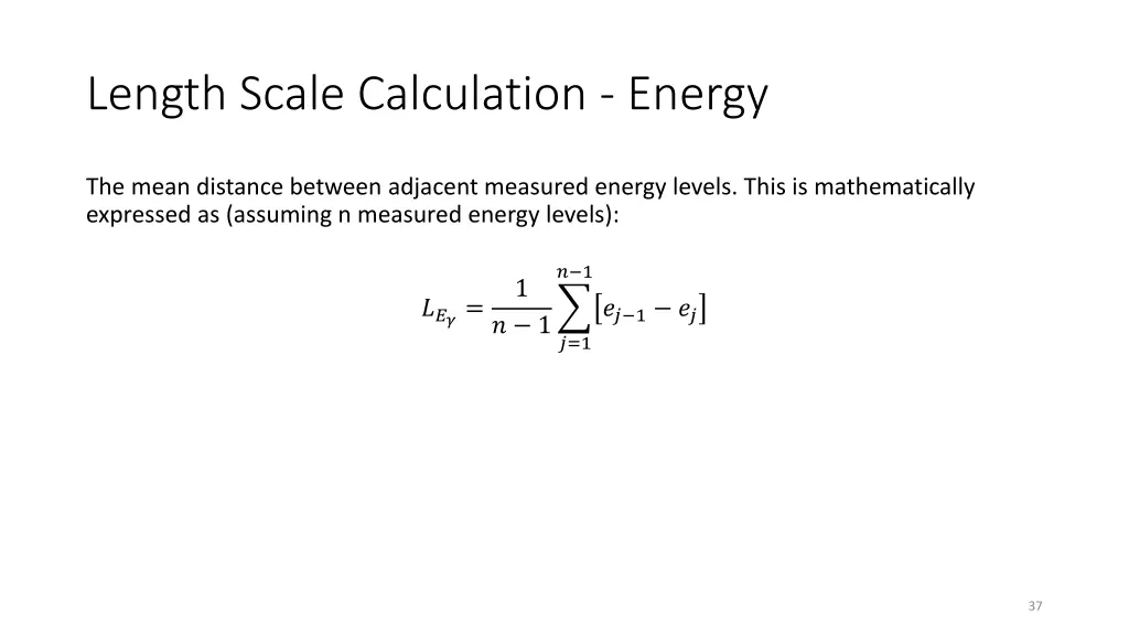 length scale calculation energy