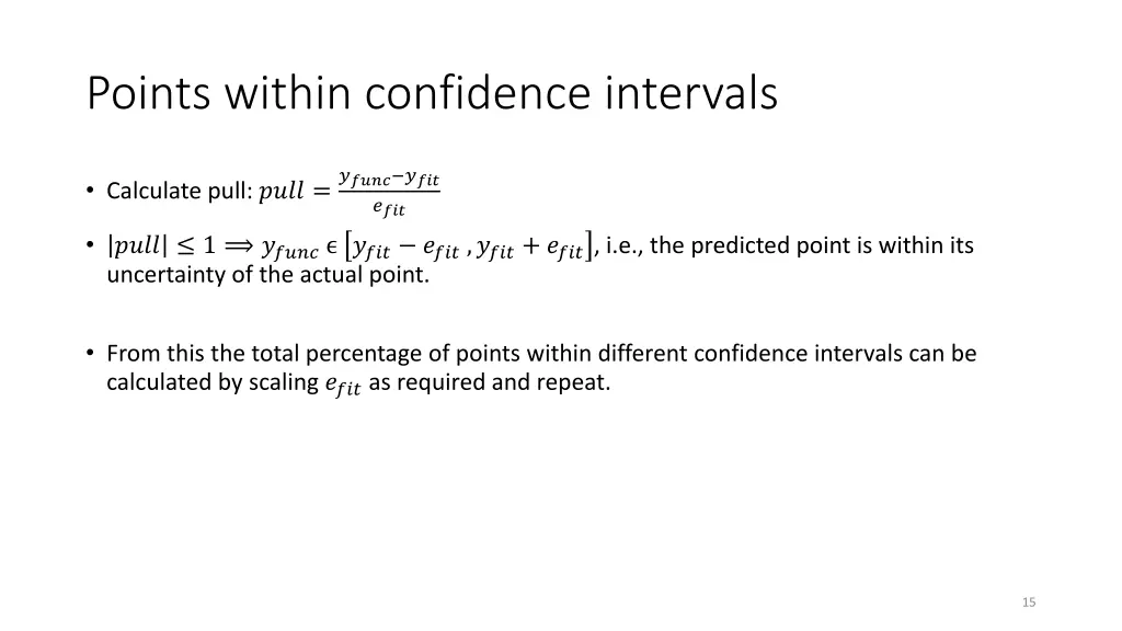 points within confidence intervals