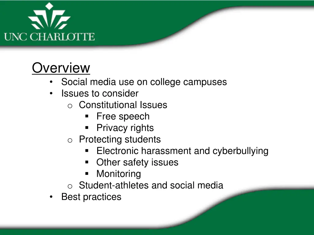 overview social media use on college campuses