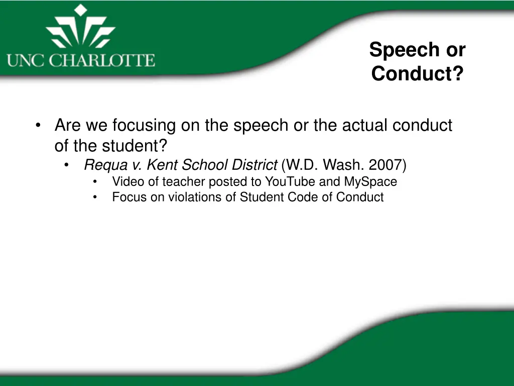 speech or conduct