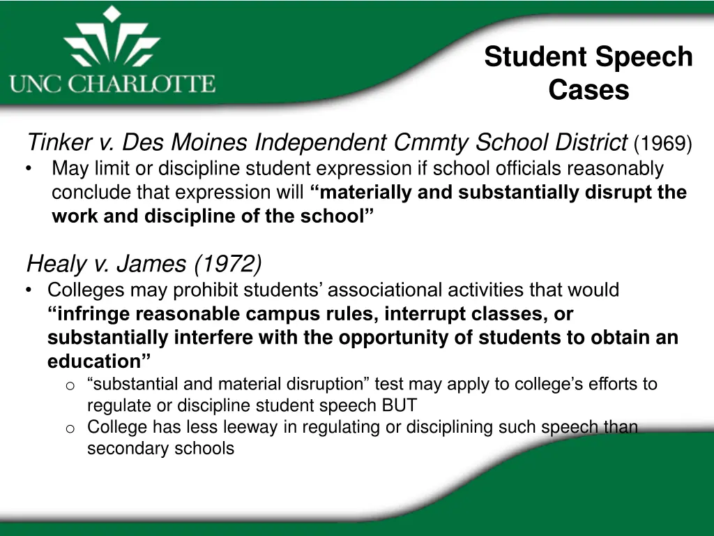student speech cases