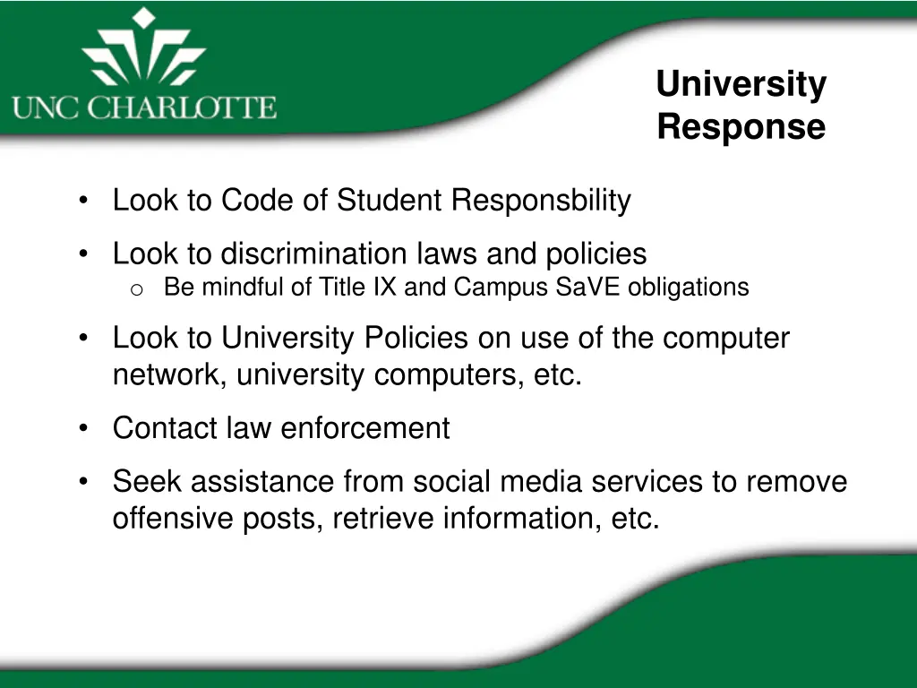 university response