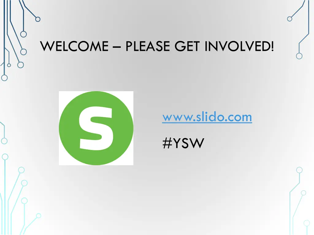 welcome please get involved