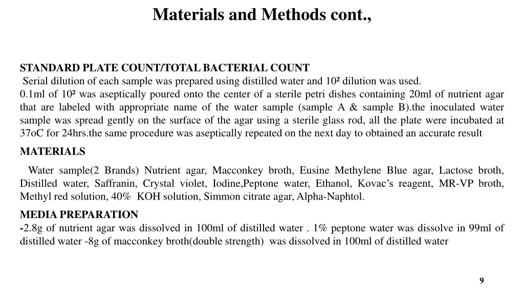 materials and methods cont 1